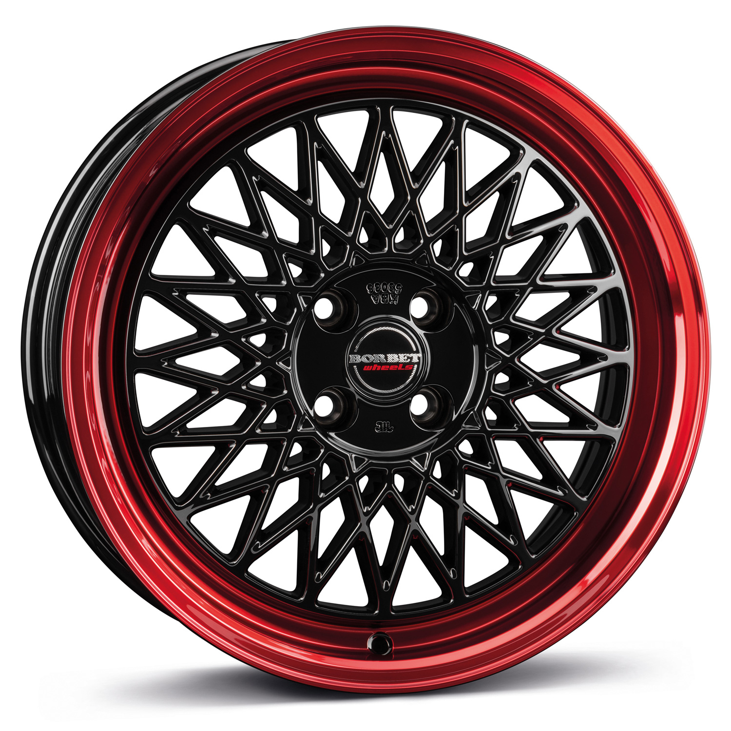 Borbet Wheel B 7,0x17 ET38 4x100 17 Inch black rim red