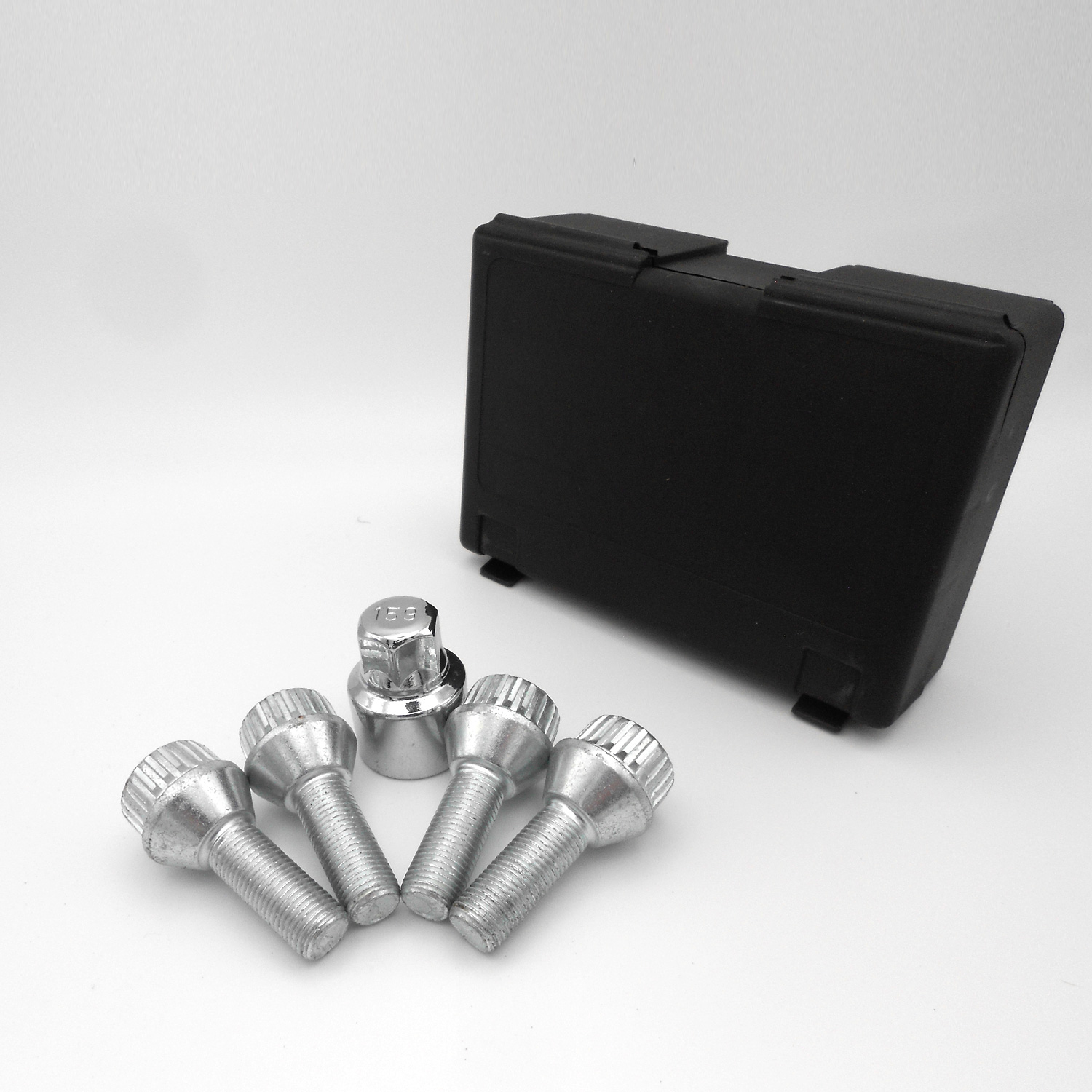 Wheel locks M12x1,25 31mm tapered 60° HEX17 silver