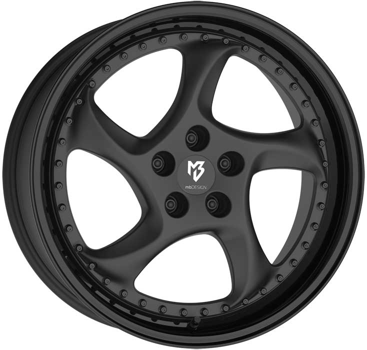 MB Design Wheel TURBO S 9x19 ET42 5x108 19 Inch black matt / black glo